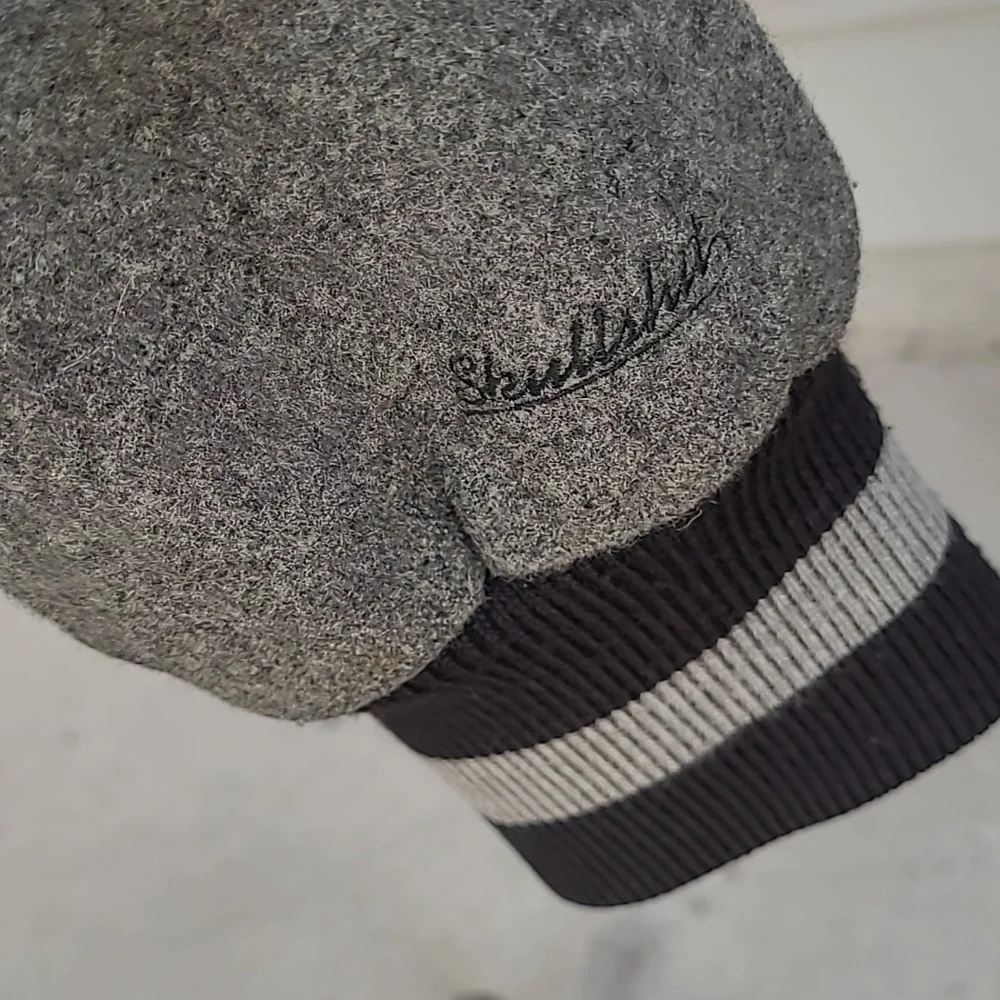 SKULLSHIT Japan Streetwear Wool Black Grey L Full Button Varsity Bomber Jacket‎